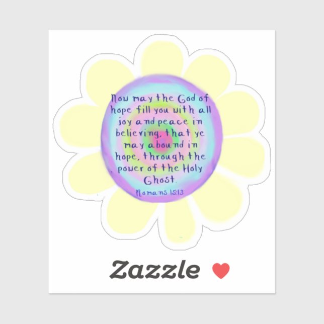 Romans 15:13 Custom-Cut Vinyl Stickers (Sheet)