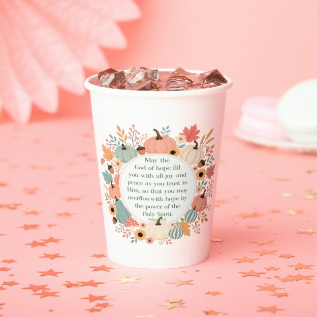 Romans 15:13 Fall  Paper Cups (Insitu)