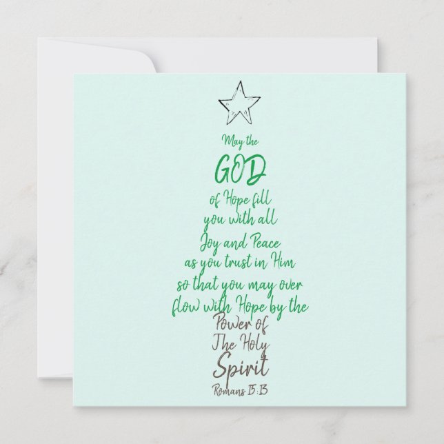Romans 15:13 God Hope Joy & Peace Christmas Card (Front)