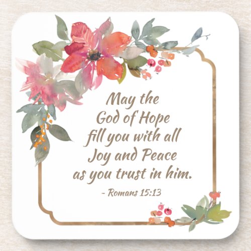 Romans 1513 God of Hope Beverage Coaster