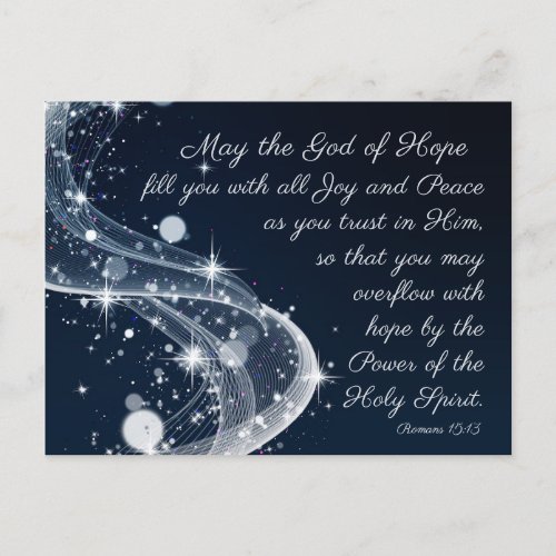 Romans 1513 God of Hope Bible Verse  Postcard