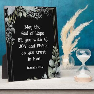 Romans 15:13 God of Hope Bible Verse tabletop Plaque