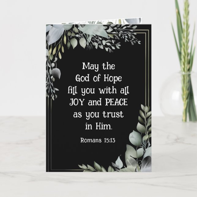 Romans 15:13 God of Hope Christian Bible Verse Card (Front)