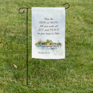 Romans 15:13 God of Hope Christian Bible Verse Garden Flag