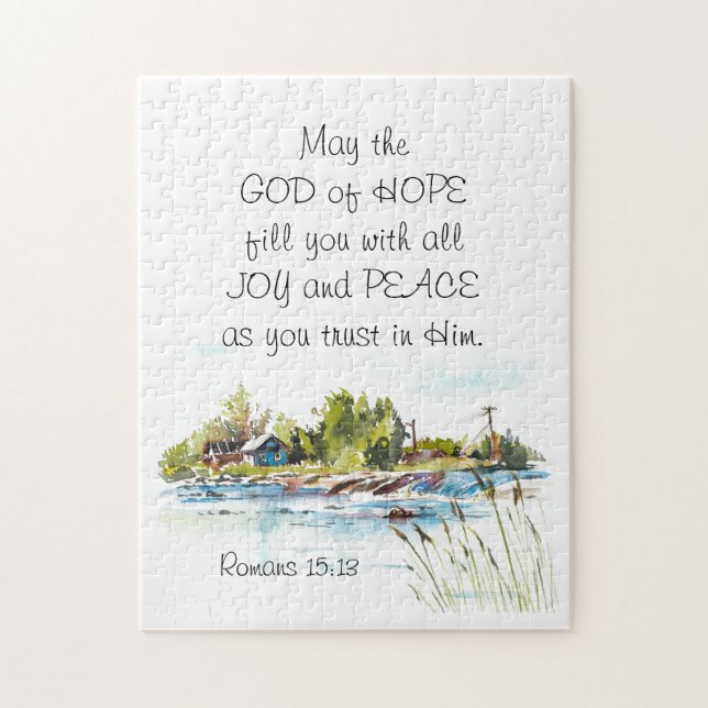 Romans 15:13 God of Hope Christian Bible Verse Jigsaw Puzzle (Vertical)