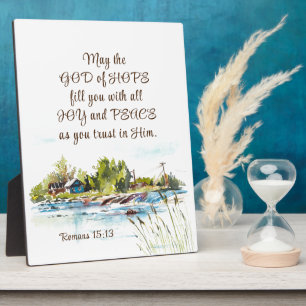 Romans 15:13 God of Hope Christian Bible Verse Plaque