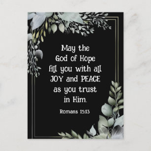 Romans 15:13 God of Hope Christian Bible Verse Postcard