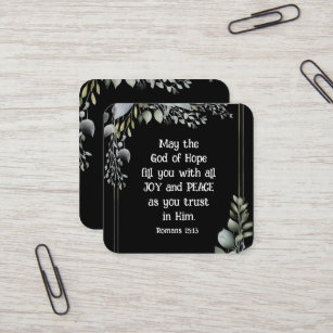 Romans 15:13 God of Hope Christian Bible Verse Square Business Card
