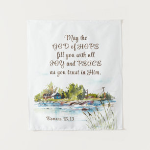 Romans 15:13 God of Hope Christian Bible Verse Tapestry
