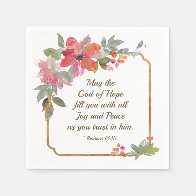 Romans 15:13 God of Hope, Christmas Napkins (Front)