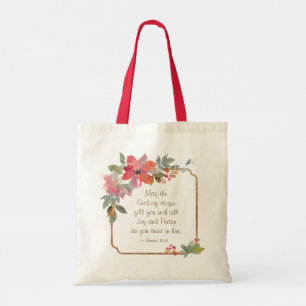 Romans 15:13 God of Hope, Christmas Tote Bag