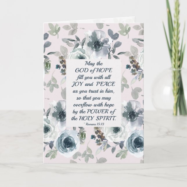 Romans 15:13 God of Hope, Floral Card (Front)