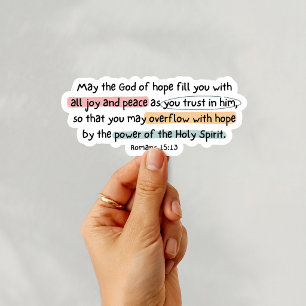 Romans 15:13 God of Hope Sticker