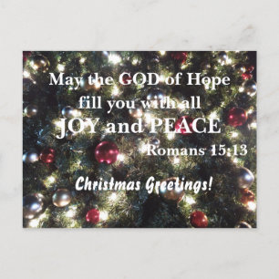 Romans 15:13 May the God of hope fill you with Postcard