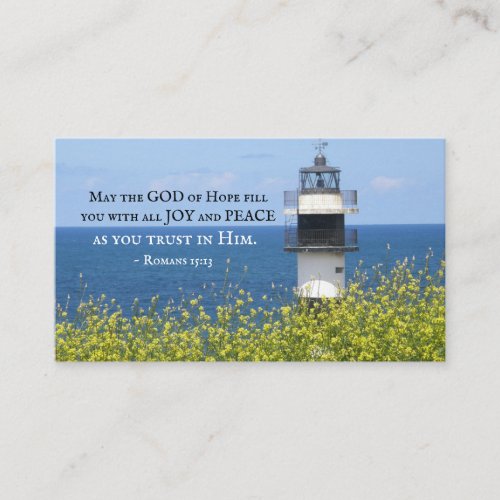 Romans 1513 May the God of Hope Lighthouse Business Card