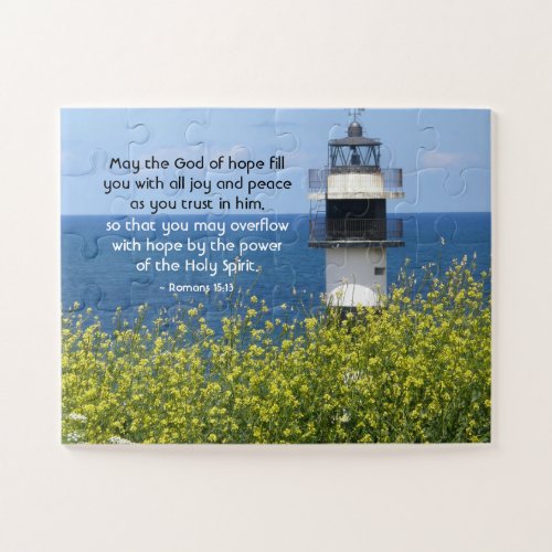 Romans 1513 May the God of Hope Lighthouse Jigsaw Puzzle