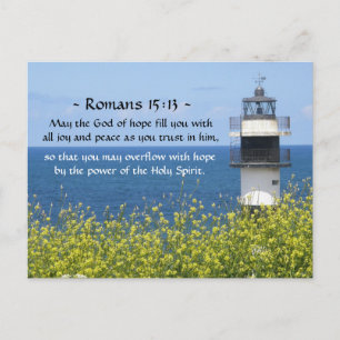 Romans 15:13 May the God of Hope, Lighthouse Postcard