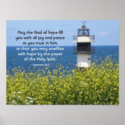 Romans 1513 May the God of Hope Lighthouse Poster