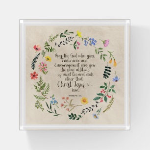 Romans 15:15 Christian Bible Verse Watercolor Paperweight