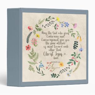 Romans 15:5 Bible Verse Image 3 Ring Binder