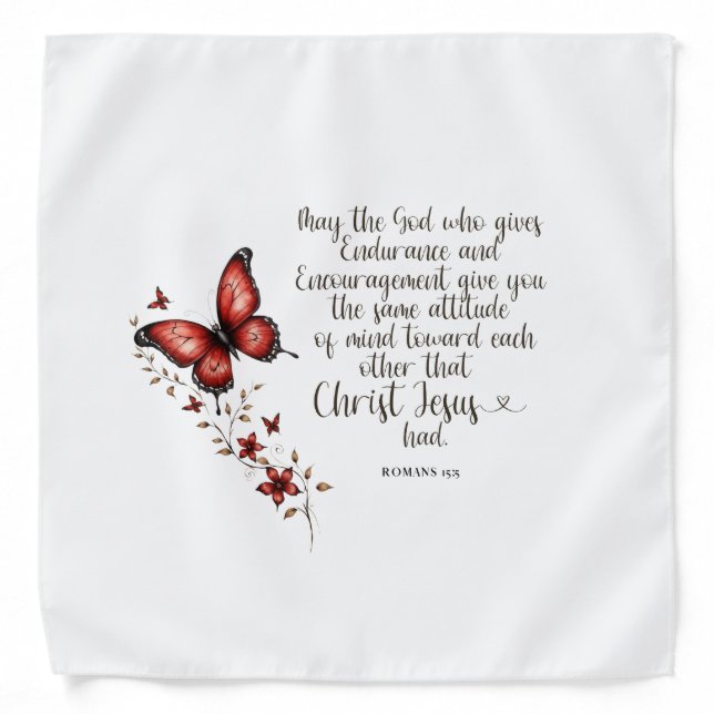 Romans 15:5 Bible Verse Image Bandana (Front)