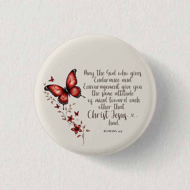 Romans 15:5 Bible Verse Image Button (Front)