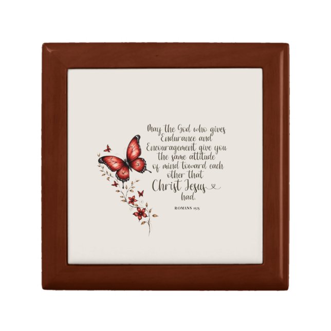 Romans 15:5 Bible Verse Image Gift Box (Front)