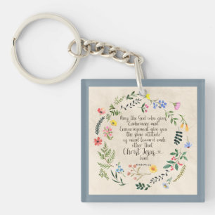 Romans 15:5 Bible Verse Image Keychain