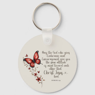 Romans 15:5 Bible Verse Image Keychain