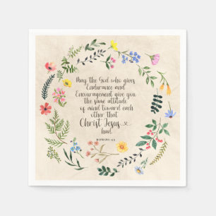 Romans 15:5 Bible Verse Image Napkins