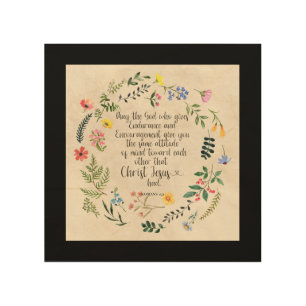 Romans 15:5 Bible Verse Image Wood Wall Art