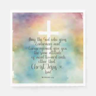 Romans 15:5 Bible Verse Paper Napkins