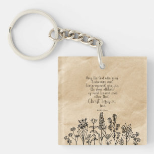 Romans 15:5 Christian Bible Verse Image  Keychain