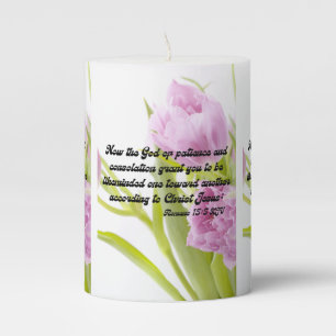 Romans 15:5 KJV Bible Scripture Pic Pillar Candle