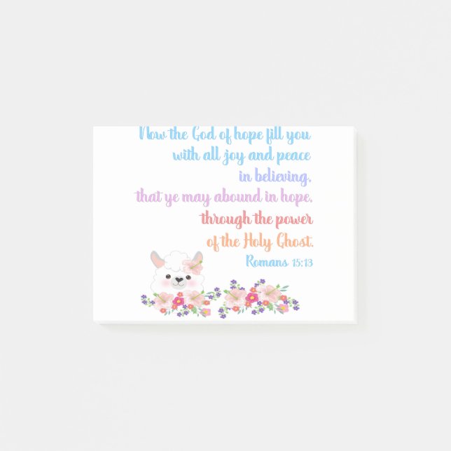 Romans 15 Bible Verse Design Post-it Notes (Front)