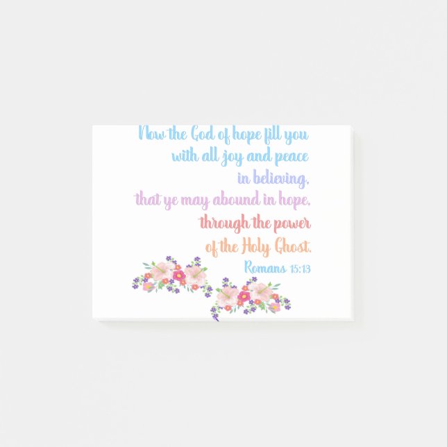 Romans 15 Bible Verse Design Post-it Notes (Front)