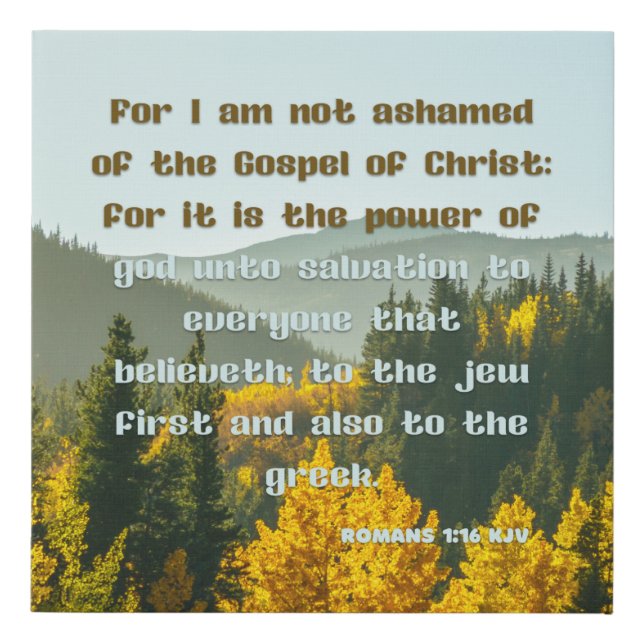 Romans 1:16 Bible Verse KJV Pic Wall Art (Front)