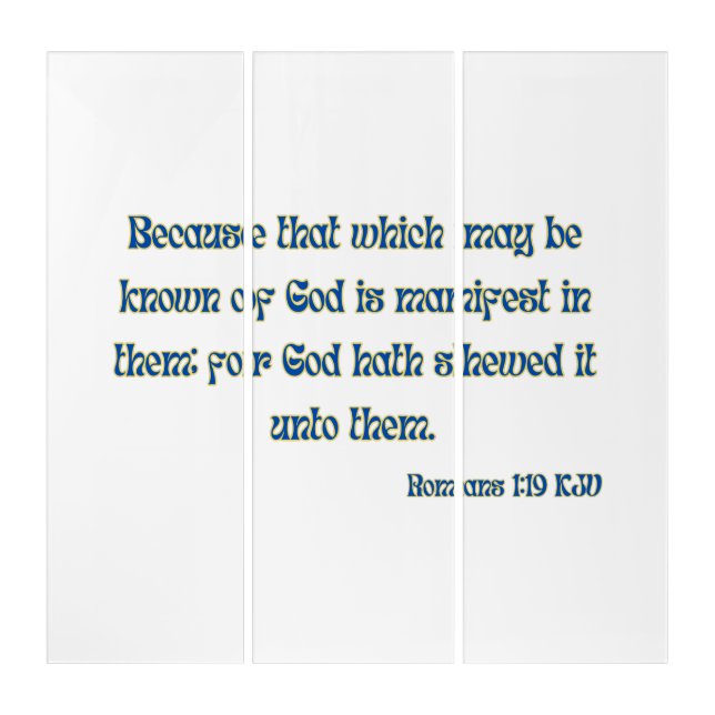 Romans 1:19 KJV Bible Verse Wall Art (Front)