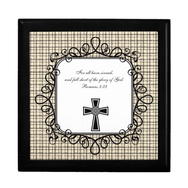 Romans 3:23 Bible Verse Keepsake Box (Front)