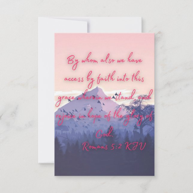 Romans 5:2 KJV Bible Verse Pic Flat Greeting Card (Front)