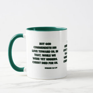 Romans 5:8 KJV Bible Scripture Two-Tone Mug
