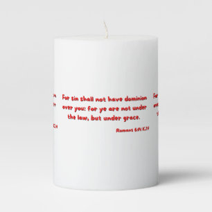 Romans 6:14 Bible Scripture Verse Pillar Candle