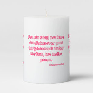 Romans 6:14 KJV Bible Scripture Pillar Candle