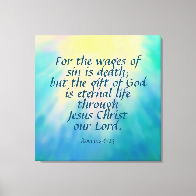 Romans 6:23 Canvas Print (Front)