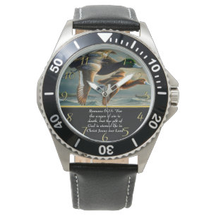 Romans 6:23 Christian Faith cross with ducks Watch