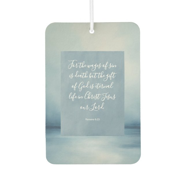 Romans 6:23 Customizable Bible Verse  Air Freshener (Front)