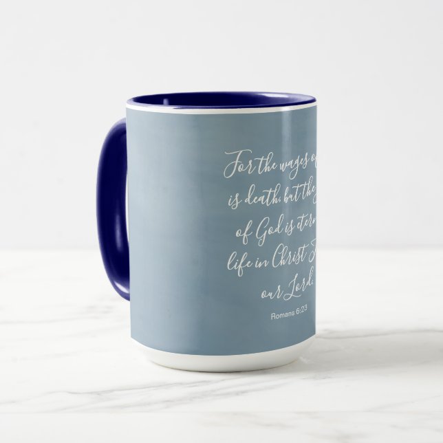 Romans 6:23 Customizable Bible Verse  Mug (Front Left)