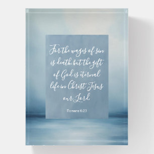 Romans 6:23 Customizable Bible Verse  Paperweight