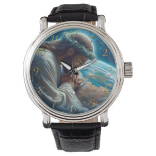 Romans 6:23 hand holding cross gold watch