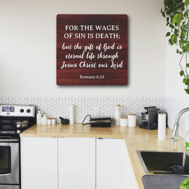 Romans 6:23 King James Bible Rustic Inspirational  Metal Print (Creator Uploaded)